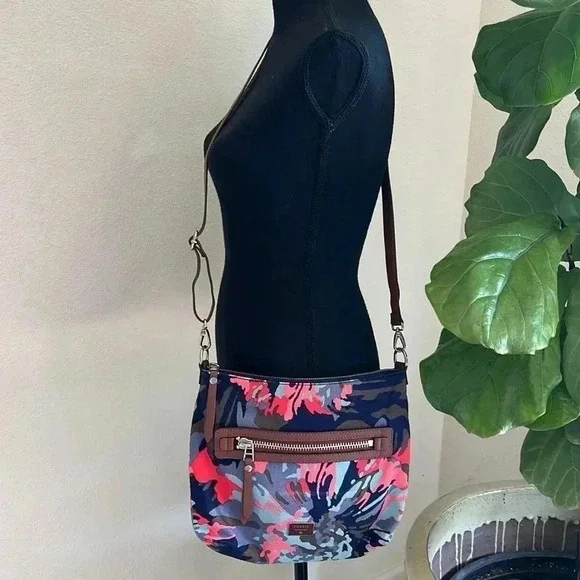 FOSSIL Women's Dawson Crossbody Bag Floral Canvas Camouflage Purse - Picture 2 of 14